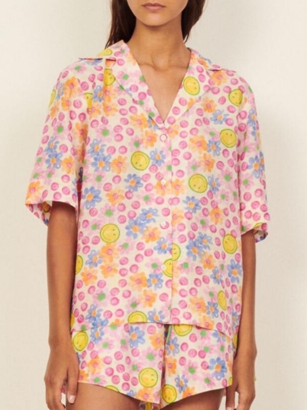 Sandro x Smiley Floral Shirt S